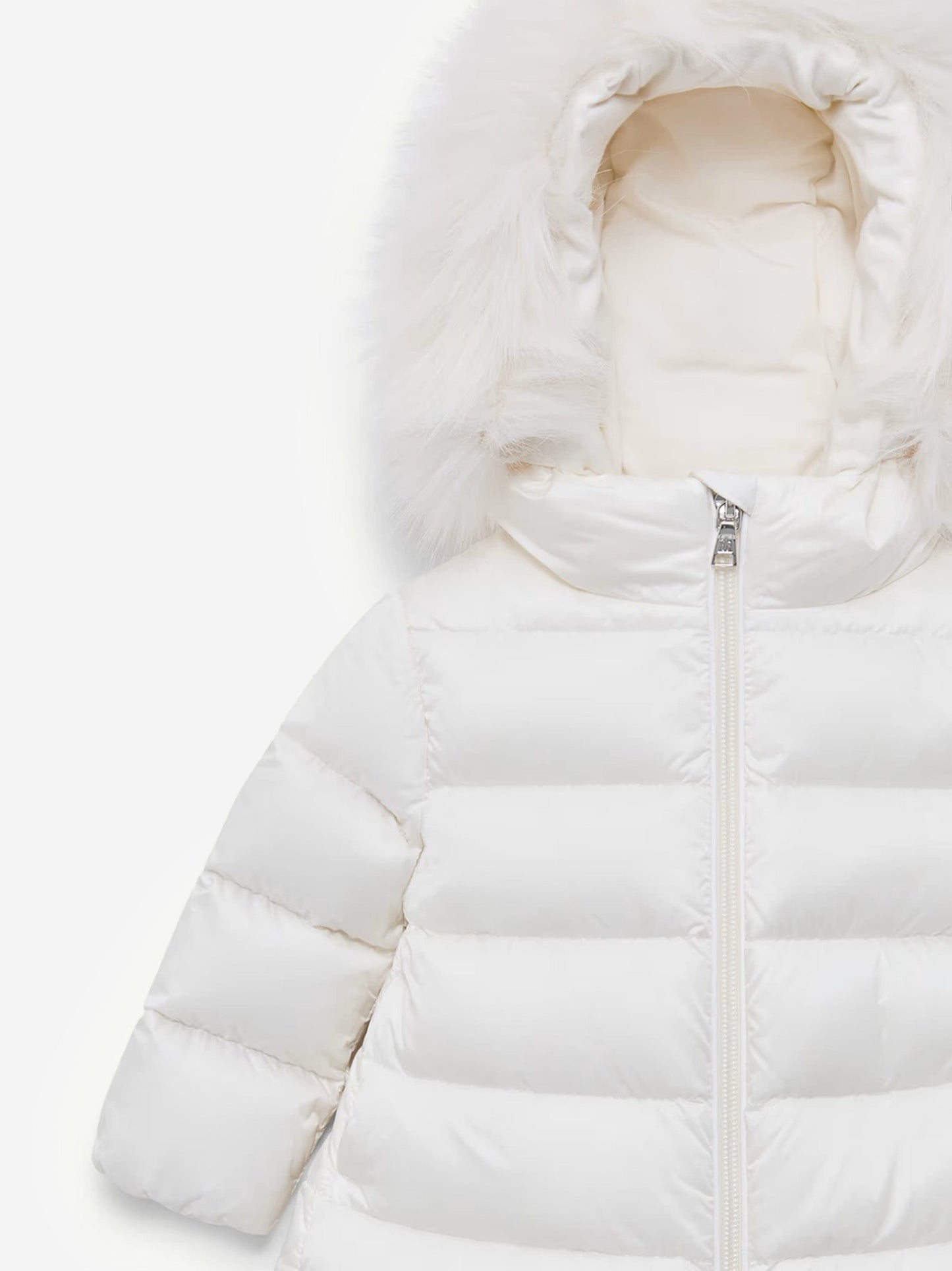 Moncler Enfant Baby Girls Down Padded Obie Jacket in Ivory