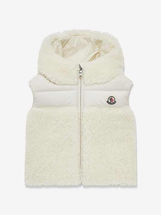 Moncler Enfant Baby Girls Down Botha Gilet in Ivory