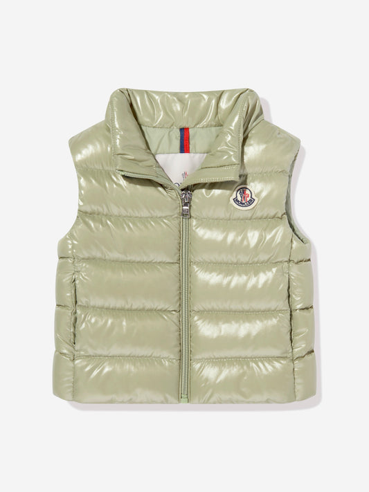 Moncler Enfant Baby Girls Down Padded Ghany Gilet in Green