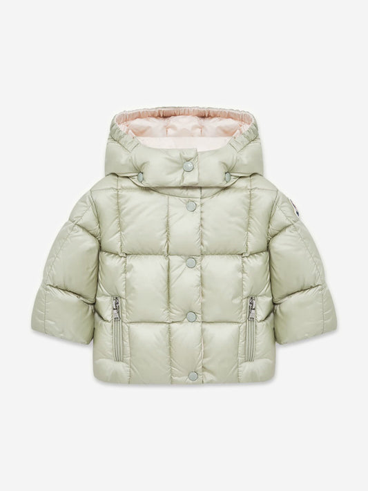 Moncler Enfant Baby Girls Down Padded Parana Jacket in Green
