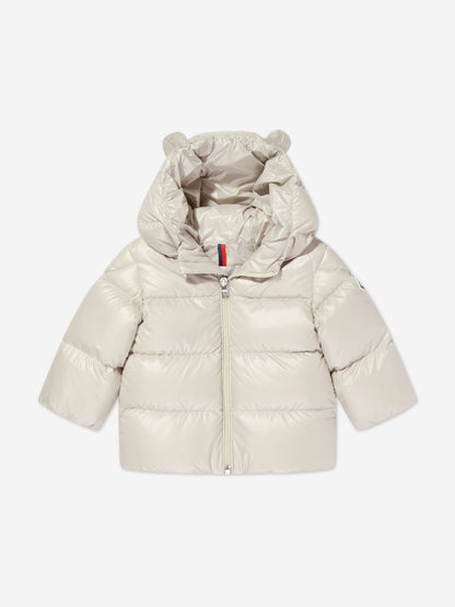 Moncler Enfant Baby Down Padded Snowsuit in Beige