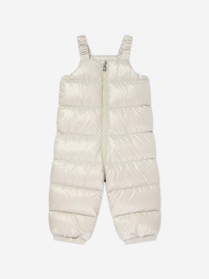 Moncler Enfant Baby Down Padded Snowsuit in Beige
