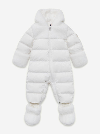 Moncler Enfant Baby Down Padded Osof Snowsuit in White