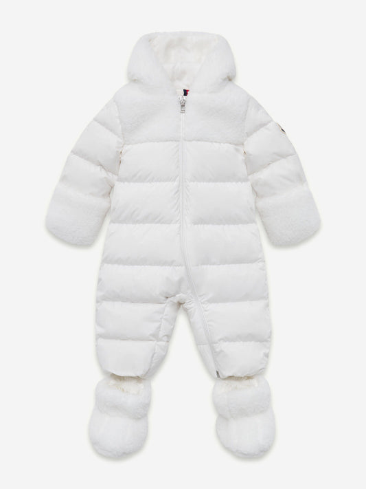 Moncler Enfant Baby Down Padded Osof Snowsuit in White