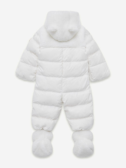 Moncler Enfant Baby Down Padded Osof Snowsuit in White
