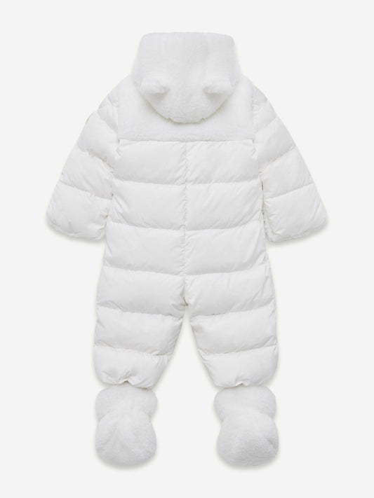 Moncler Enfant Baby Down Padded Osof Snowsuit in White