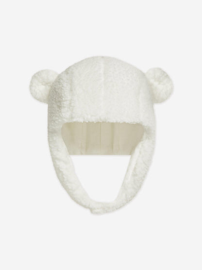 Moncler Enfant Baby Ear Flap Hat in White