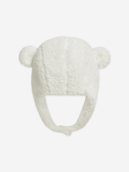Moncler Enfant Baby Ear Flap Hat in White