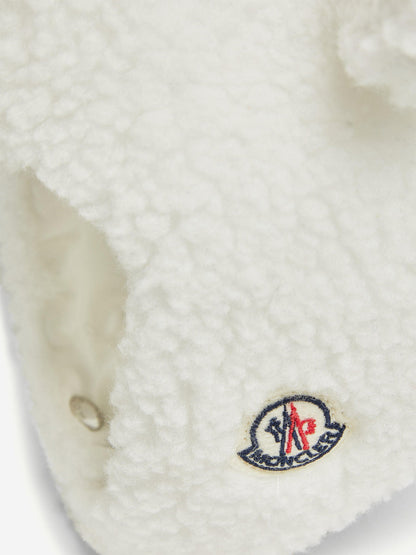 Moncler Enfant Baby Ear Flap Hat in White