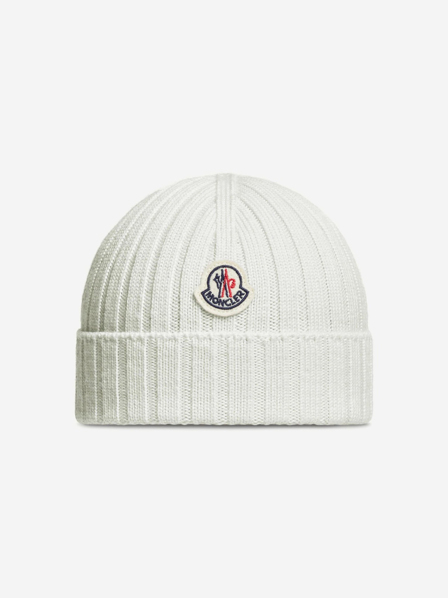 Moncler Enfant Baby Wool Beanie Hat in Ivory