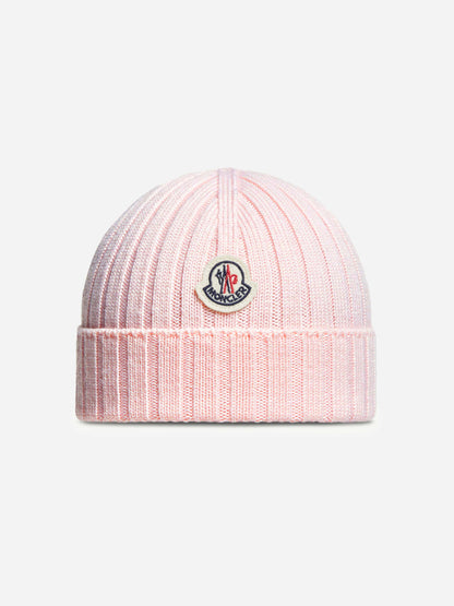 Moncler Enfant Baby Girls Wool Beanie Hat in Pink