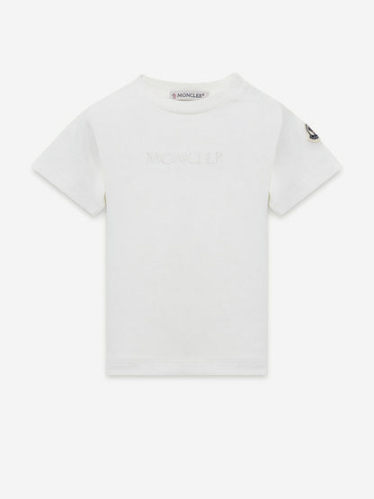 Moncler Enfant Baby Girls Logo T-Shirt in Ivory