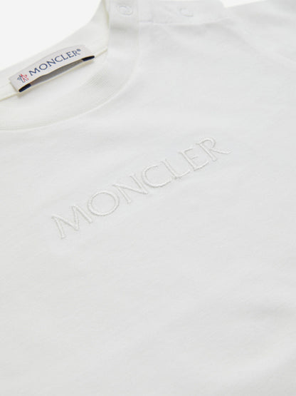 Moncler Enfant Baby Girls Logo T-Shirt in Ivory