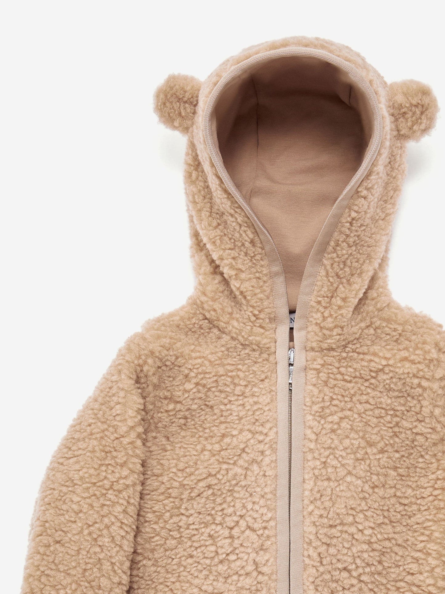 Moncler Enfant Baby Boys Teddy Fleece Zip Up Top in Beige