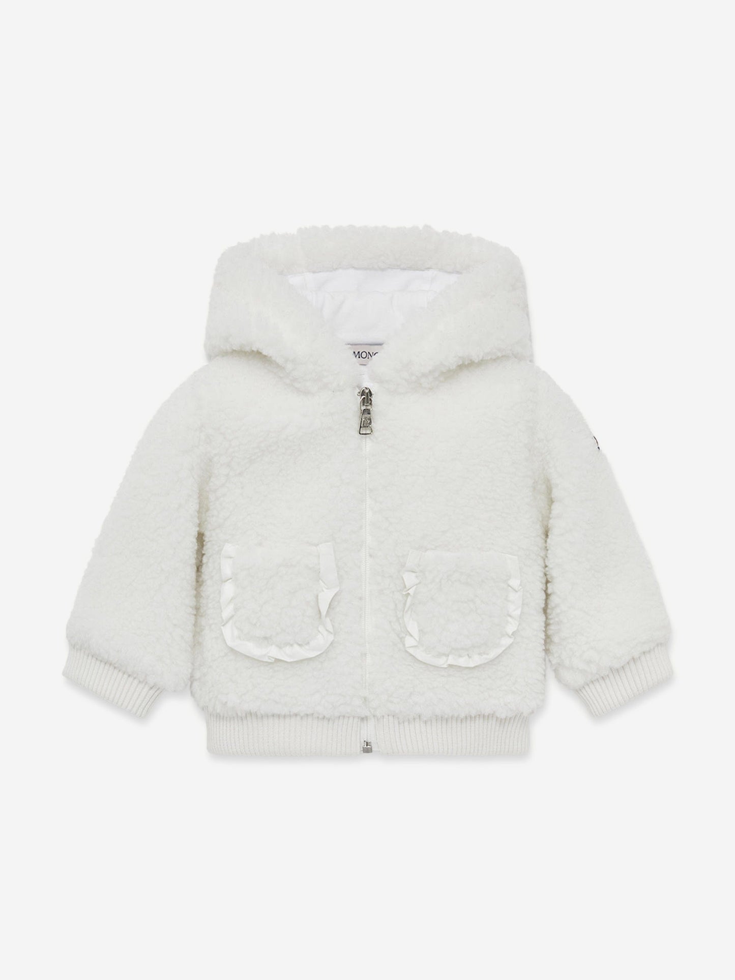Moncler Enfant Baby Girls Zip Up Cardigan in White