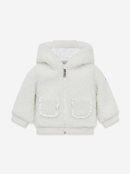 Moncler Enfant Baby Girls Zip Up Cardigan in White