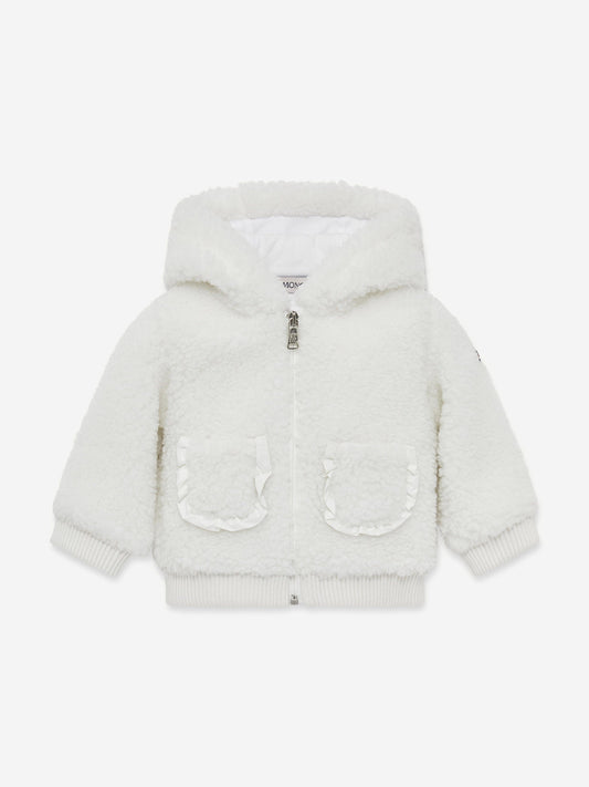 Moncler Enfant Baby Girls Zip Up Cardigan in White