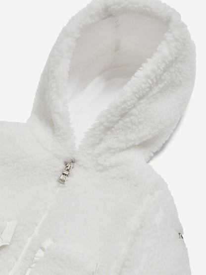 Moncler Enfant Baby Girls Zip Up Cardigan in White