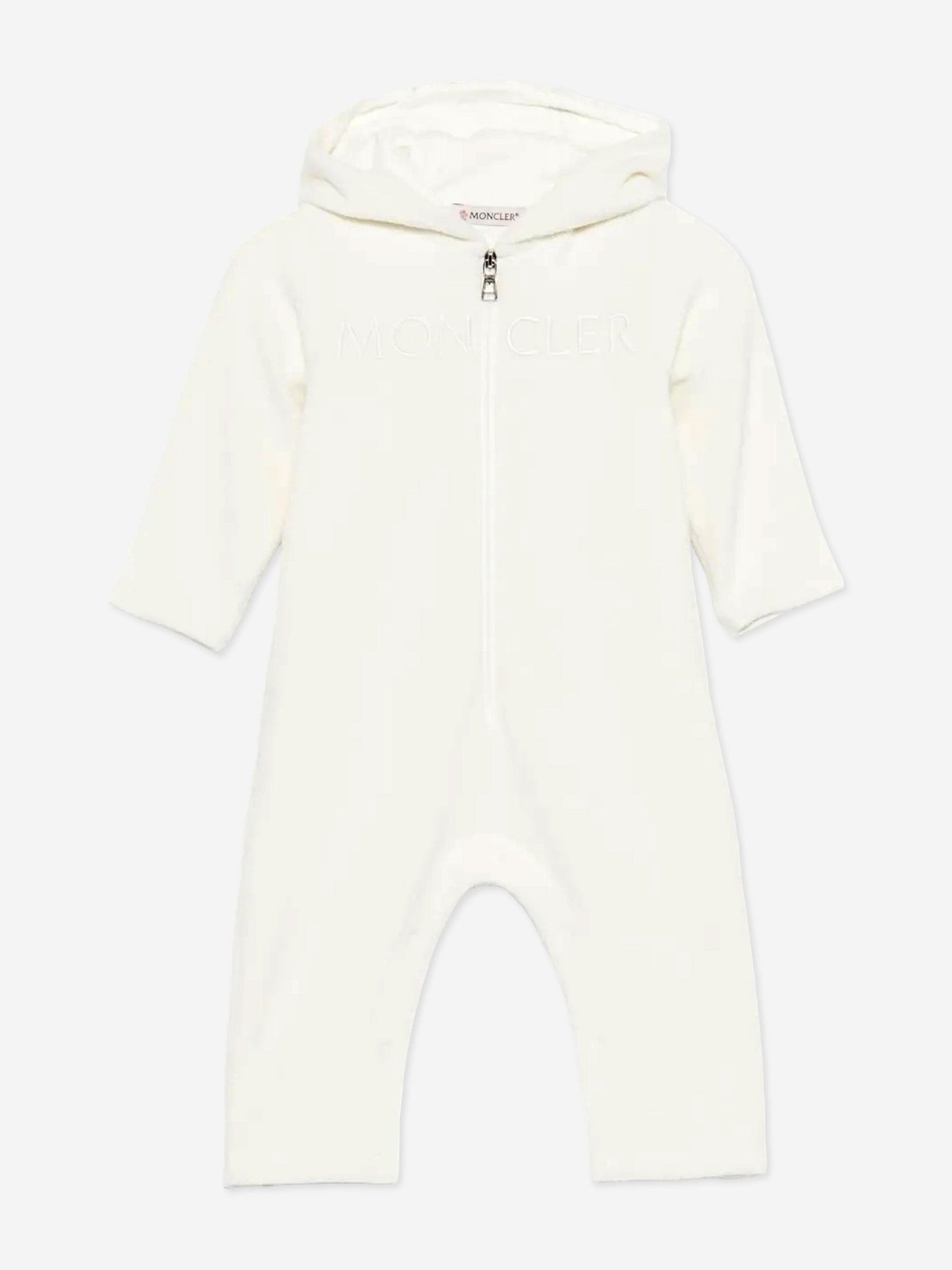 Moncler Enfant Baby Romper with Ears in Ivory