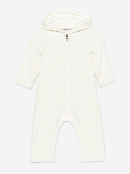 Moncler Enfant Baby Romper with Ears in Ivory
