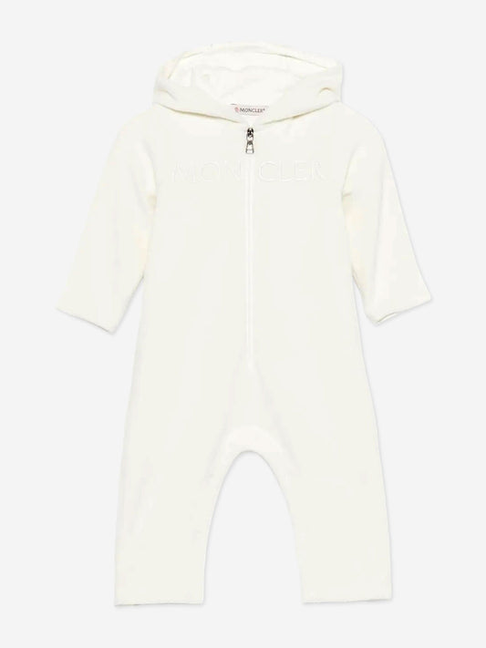 Moncler Enfant Baby Romper with Ears in Ivory