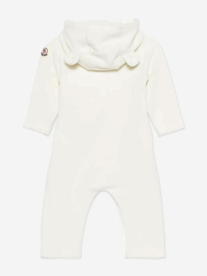 Moncler Enfant Baby Romper with Ears in Ivory