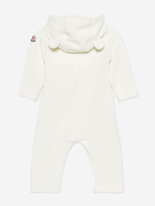 Moncler Enfant Baby Romper with Ears in Ivory