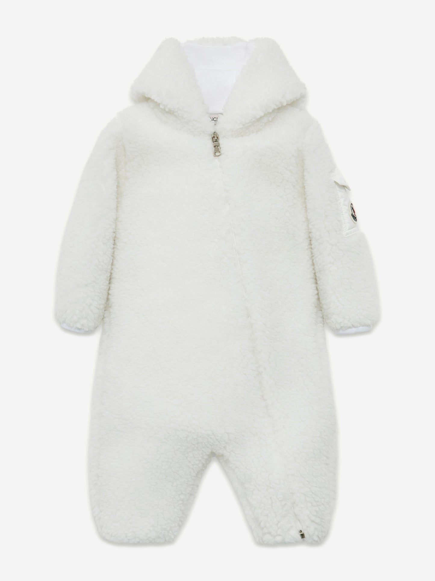 Moncler Enfant Baby Teddy Fleece Romper in White