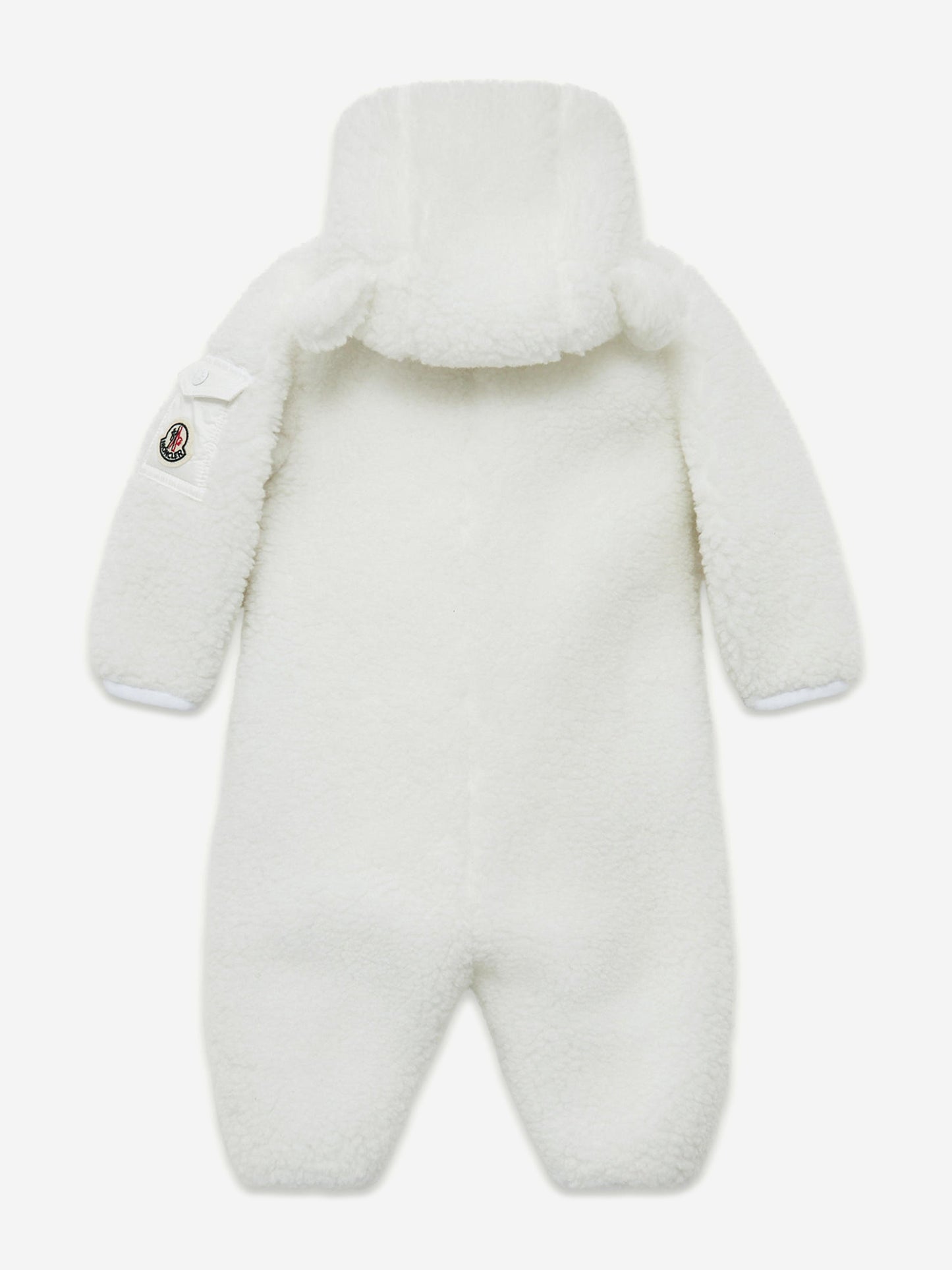 Moncler Enfant Baby Teddy Fleece Romper in White