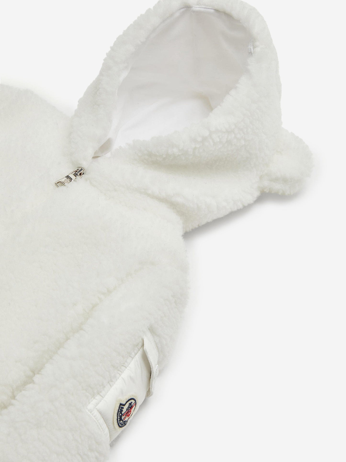 Moncler Enfant Baby Teddy Fleece Romper in White