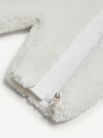 Moncler Enfant Baby Teddy Fleece Romper in White