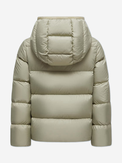 Moncler Enfant Girls Down Padded Beulah Jacket in Green