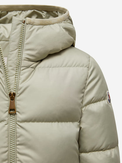 Moncler Enfant Girls Down Padded Beulah Jacket in Green