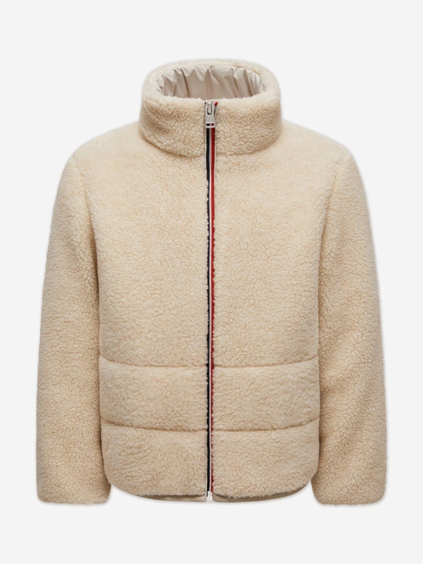 Moncler Enfant Kids Teddy Fleece Casan Jacket in Ivory