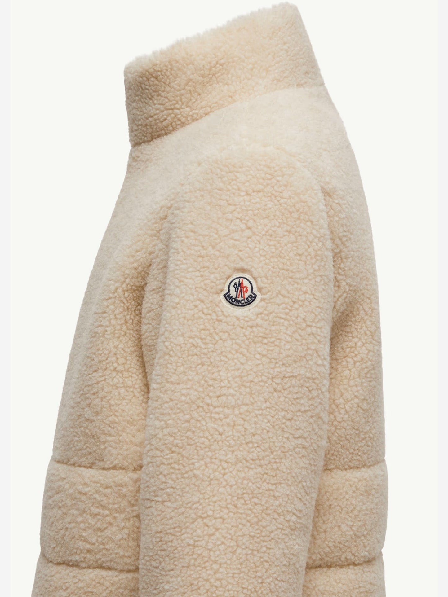Moncler Enfant Kids Teddy Fleece Casan Jacket in Ivory