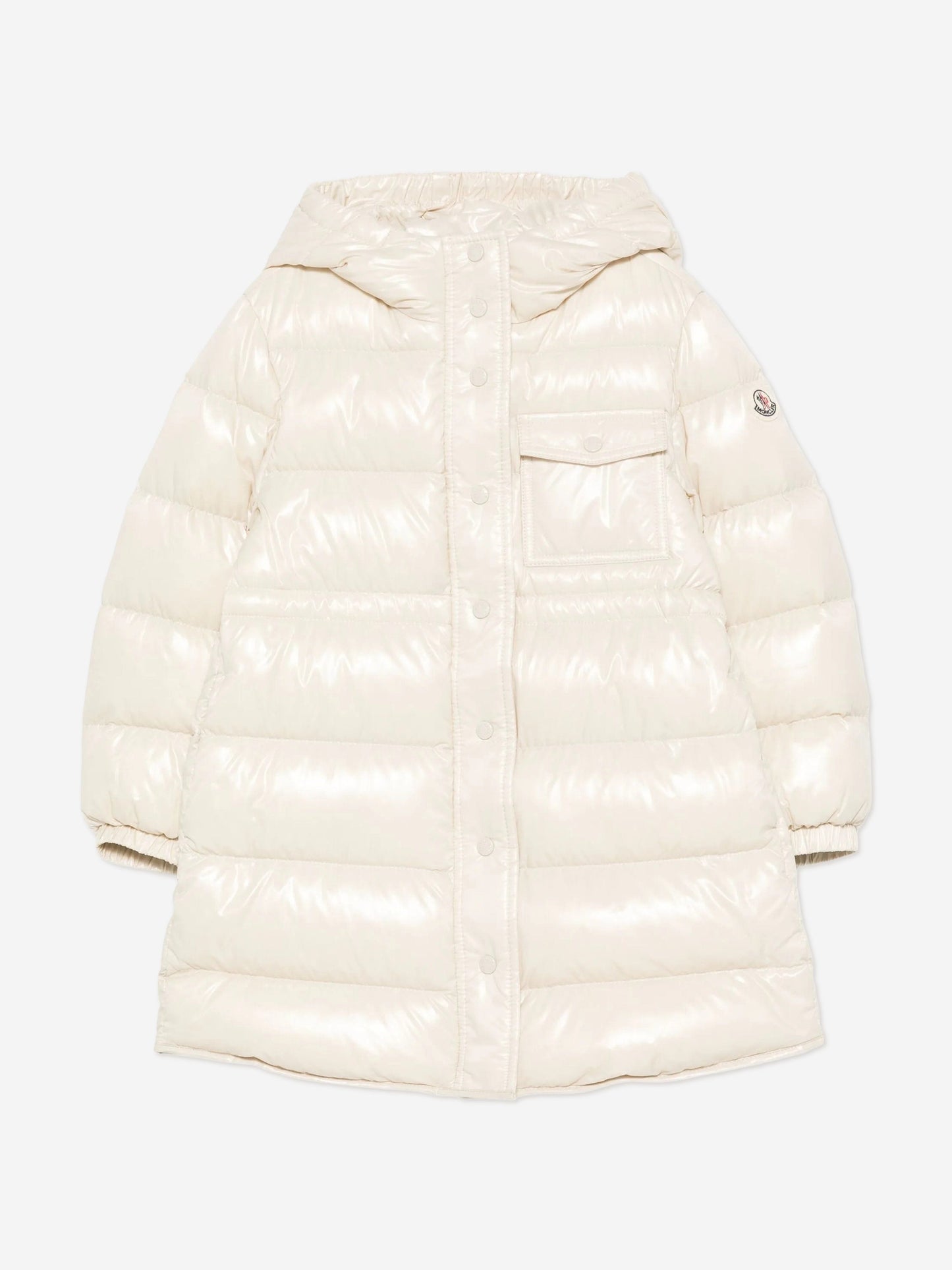 Moncler Enfant Girls Down Padded Dacca Long Parka in Ivory
