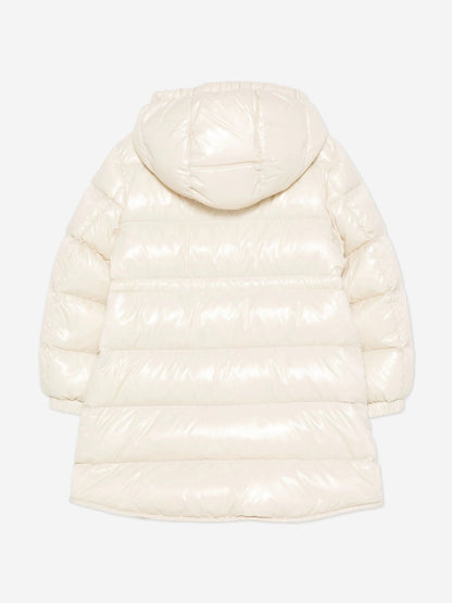 Moncler Enfant Girls Down Padded Dacca Long Parka in Ivory