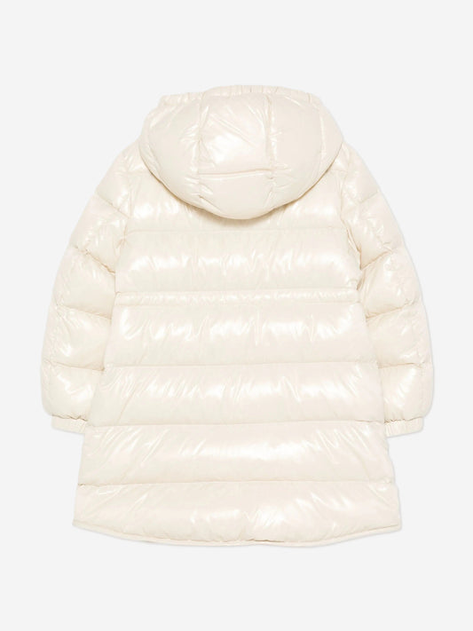 Moncler Enfant Girls Down Padded Dacca Long Parka in Ivory