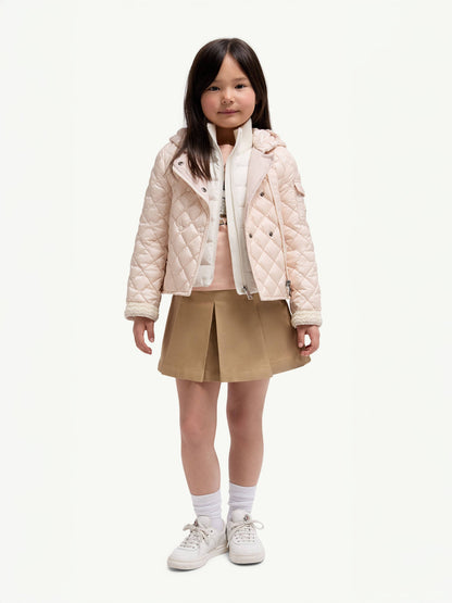 Moncler Enfant Girls Pleated Skirt in Beige