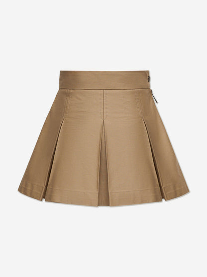 Moncler Enfant Girls Pleated Skirt in Beige