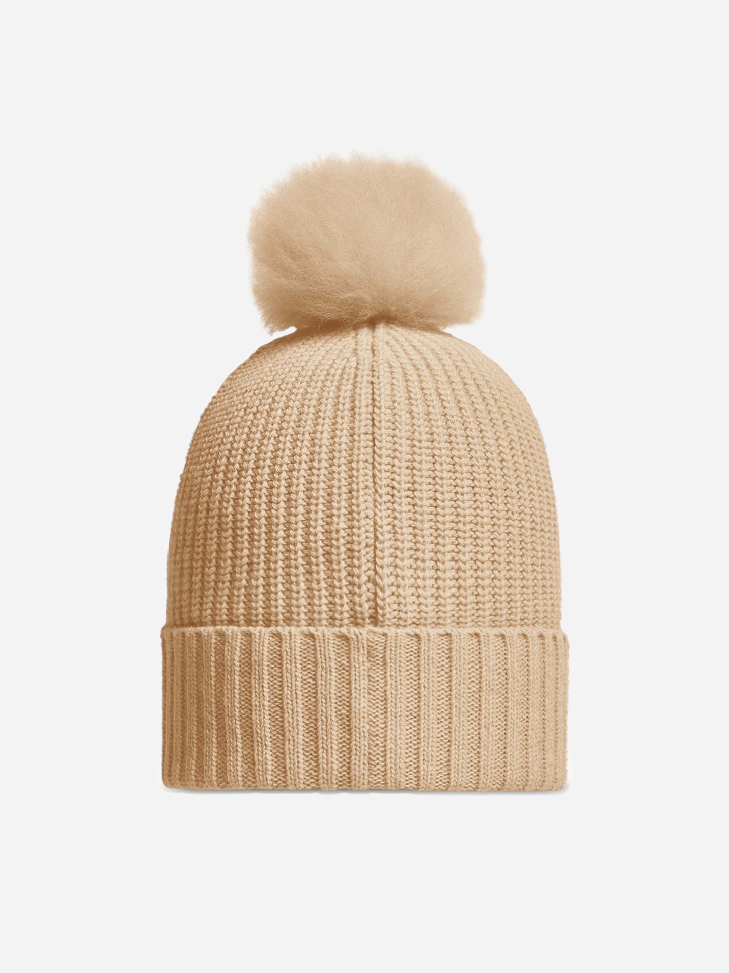 Moncler Enfant Girls Knitted Pom Pom Hat in Beige