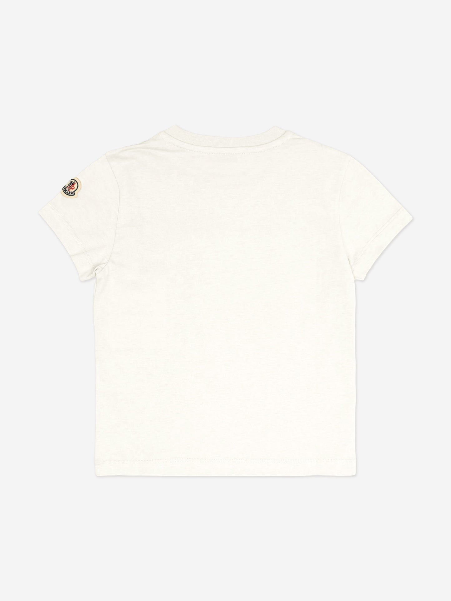 Moncler Enfant Girls Logo T-Shirt in Ivory