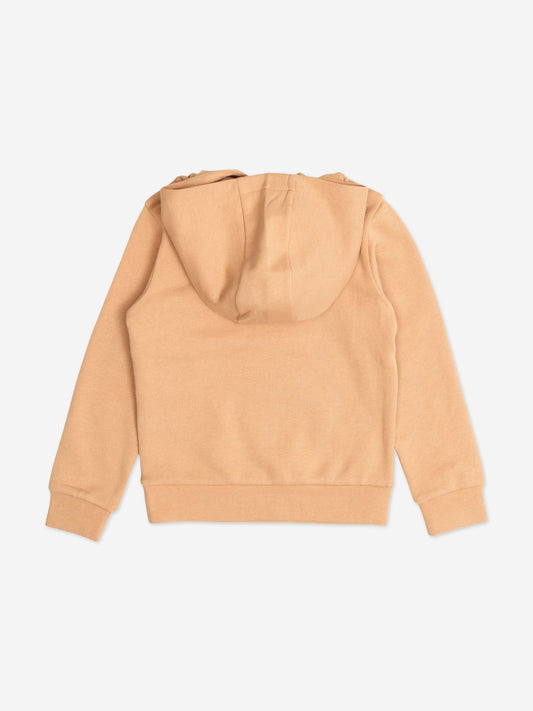 Moncler Enfant Girls Logo Hoodie in Beige