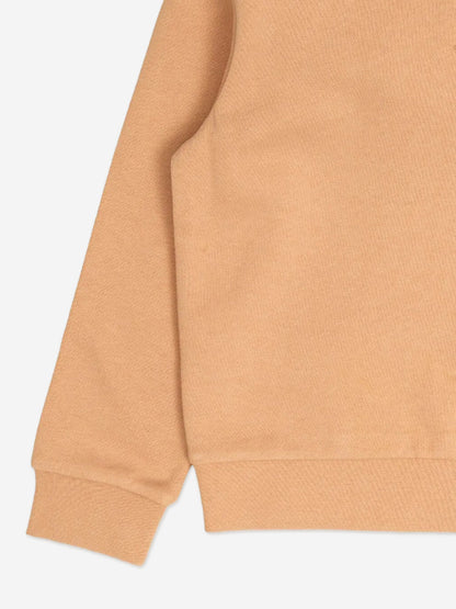 Moncler Enfant Girls Logo Hoodie in Beige