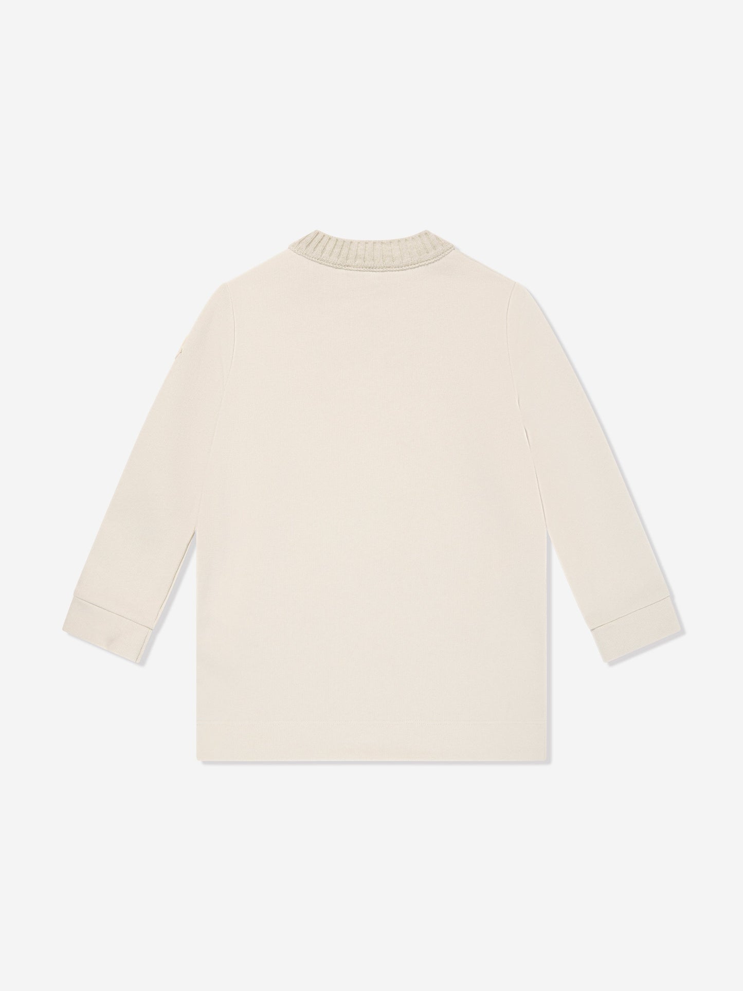 Moncler Enfant Girls Branded Sweater Dress in Ivory