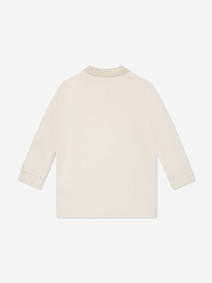 Moncler Enfant Girls Branded Sweater Dress in Ivory