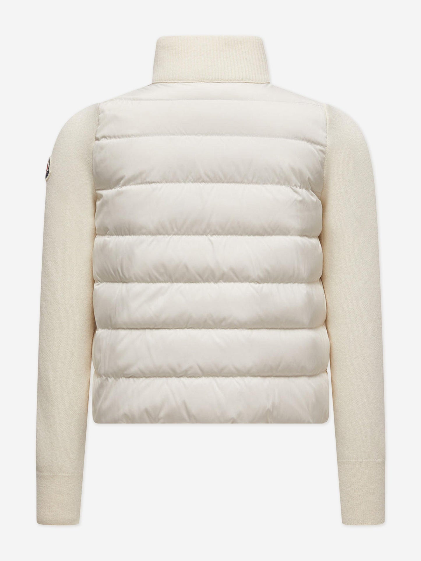 Moncler Enfant Girls Down Padded Zip Up Cardigan in Ivory