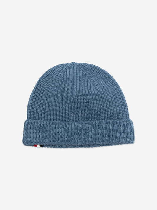Moncler Enfant Baby Boys Wool Knit Beanie Hat in Blue
