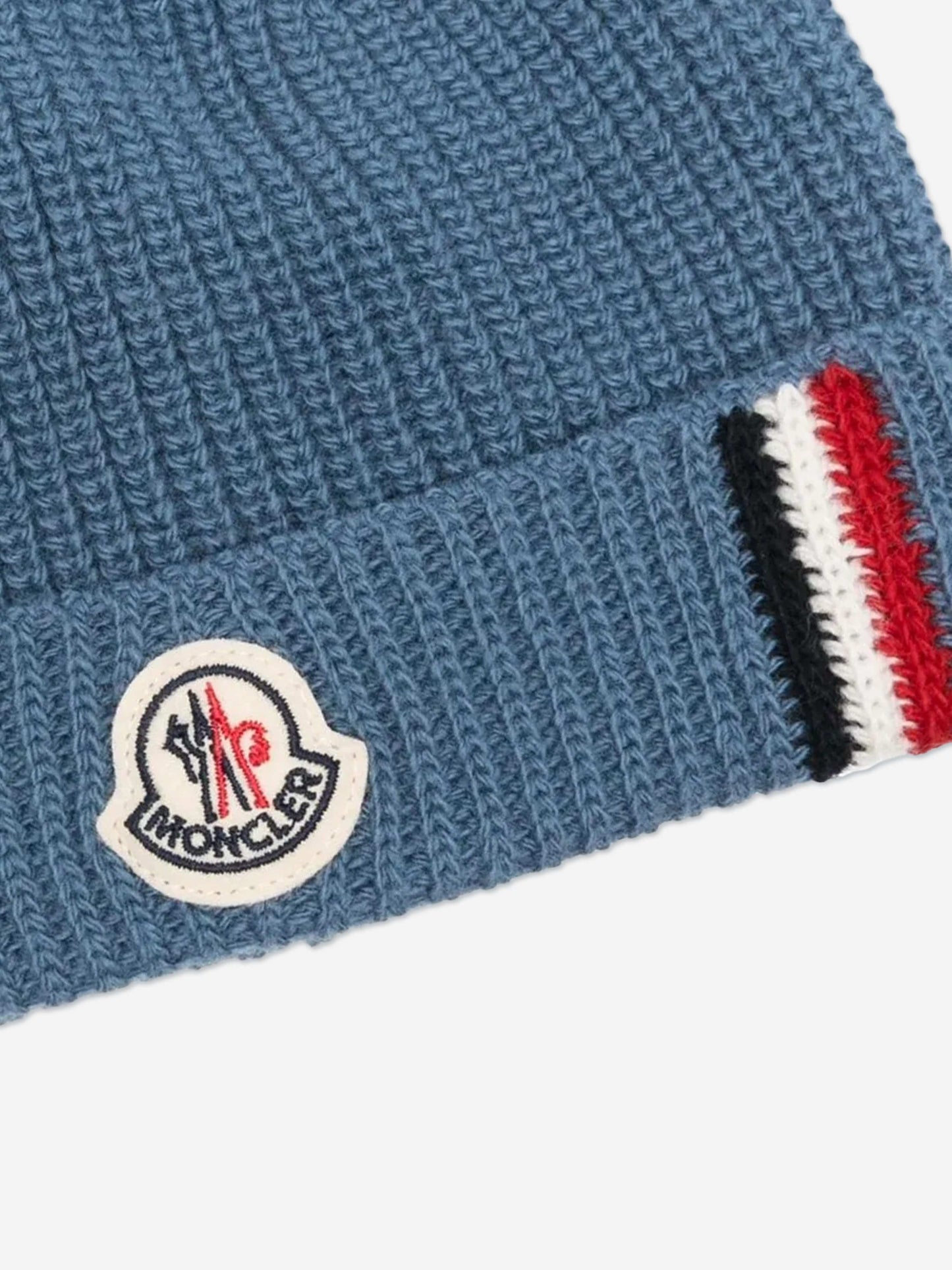 Moncler Enfant Baby Boys Wool Knit Beanie Hat in Blue