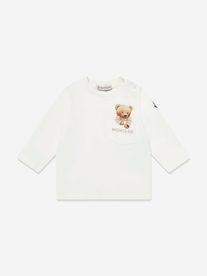 Moncler Enfant Baby Boys Long Sleeve Bear T-Shirt in Ivory